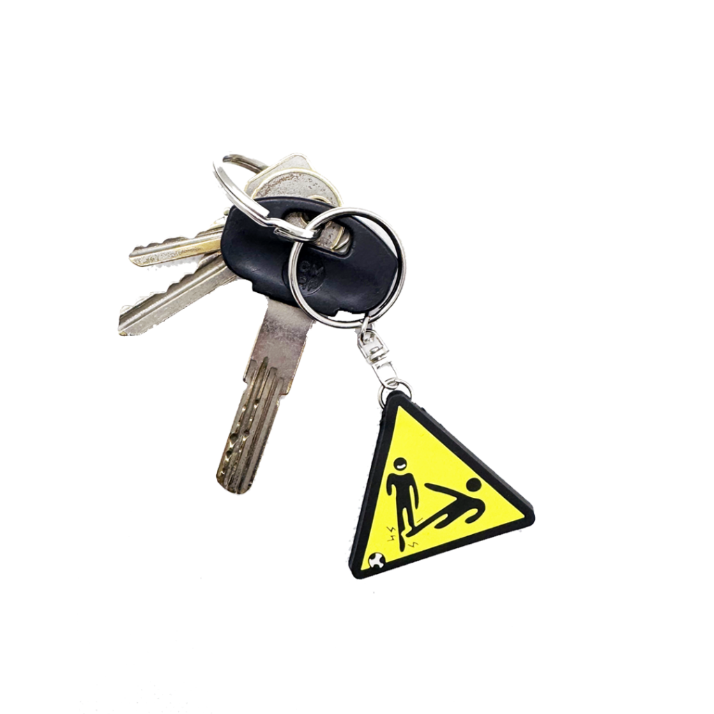 Portachiavi DDR Pericolo tackle 4cm in gomma super rifinito regalo per tifosi roma