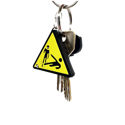 Portachiavi DDR Pericolo tackle 4cm in gomma super rifinito regalo per tifosi roma