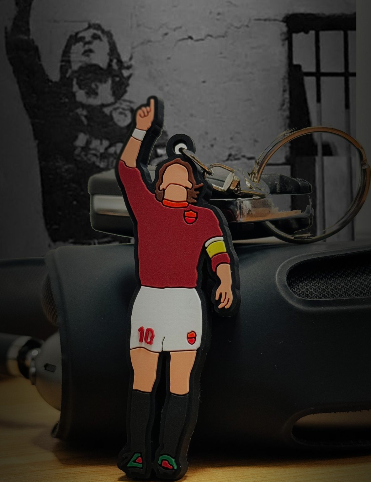 Portachiavi MURALES Totti Capitano maglia roma 8cm in gomma super rifinito regalo tifosi roma