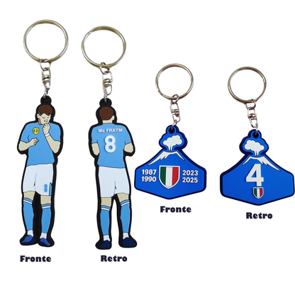 PACK AZZURRO -Portachiavi 4 Scudetto Napoli Campione Vesuvio + McFratm SPECIAL EDITION 2025