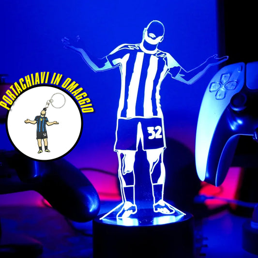 PACK Football LED - Lampada 3D forma DiMash con 7 colori e 5 modalità e telecomando incluso + PORTACHIAVI OMAGGIO