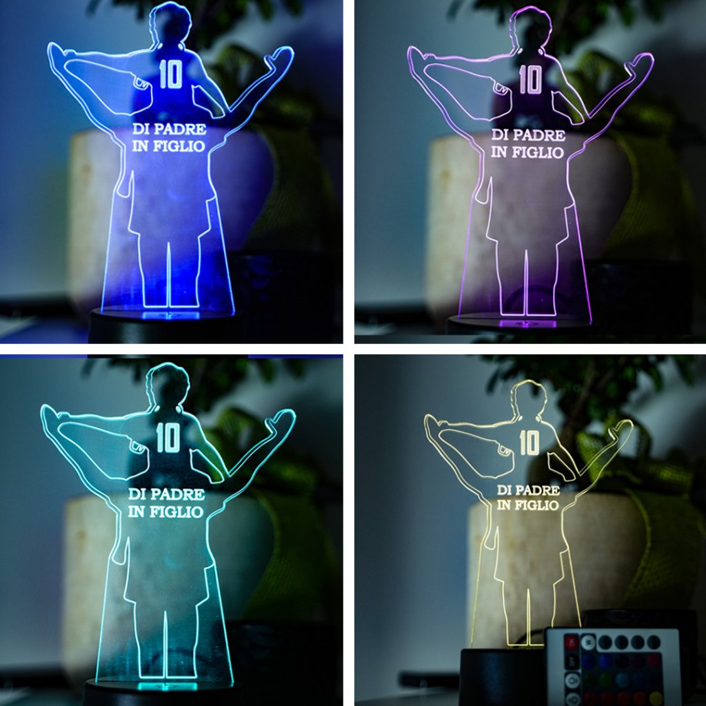 Football LED - Lampada 3D con 7 colori e 5 modalità e telecomando incluso DI PADRE IN FIGLIO