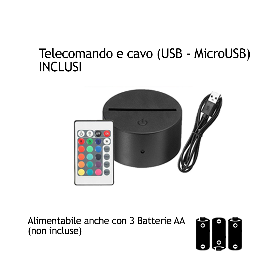 Football LED - Lampada 3D forma Totti con 7 colori , 5 modalità e telecomando incluso