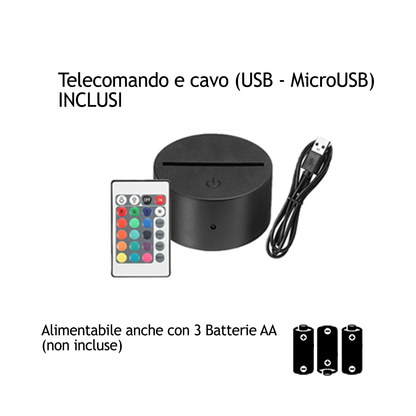 Football LED - Lampada 3D forma Totti con 7 colori , 5 modalità e telecomando incluso