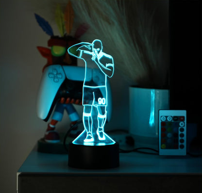 Football LED - Lampada 3D forma Lukaku Napoli con 7 colori, 5 modalità e telecomando incluso