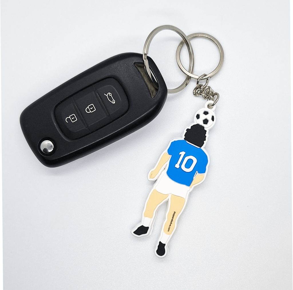 Portachiavi forma Diego D10 maglia Napoli 10 in rilievo