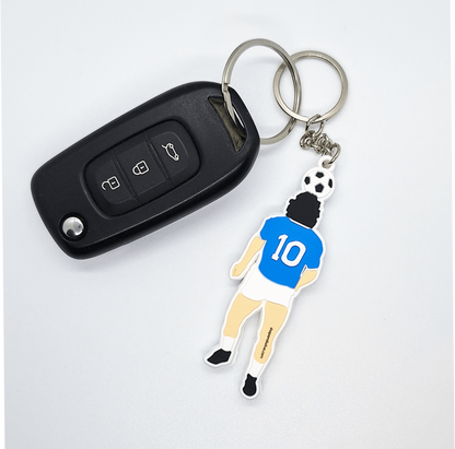 Portachiavi forma Diego D10 maglia Napoli 10 in rilievo