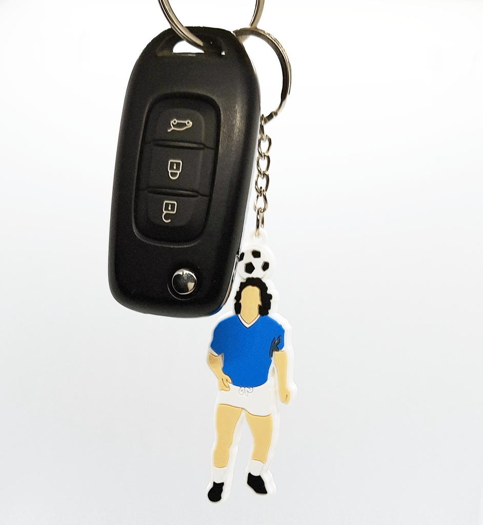 Portachiavi forma Diego D10 maglia Napoli 10 in rilievo