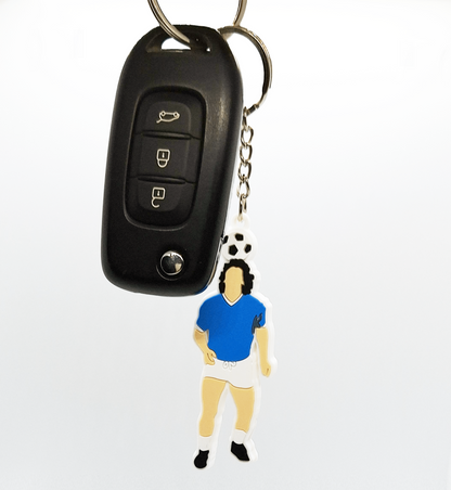 Portachiavi forma Diego D10 maglia Napoli 10 in rilievo