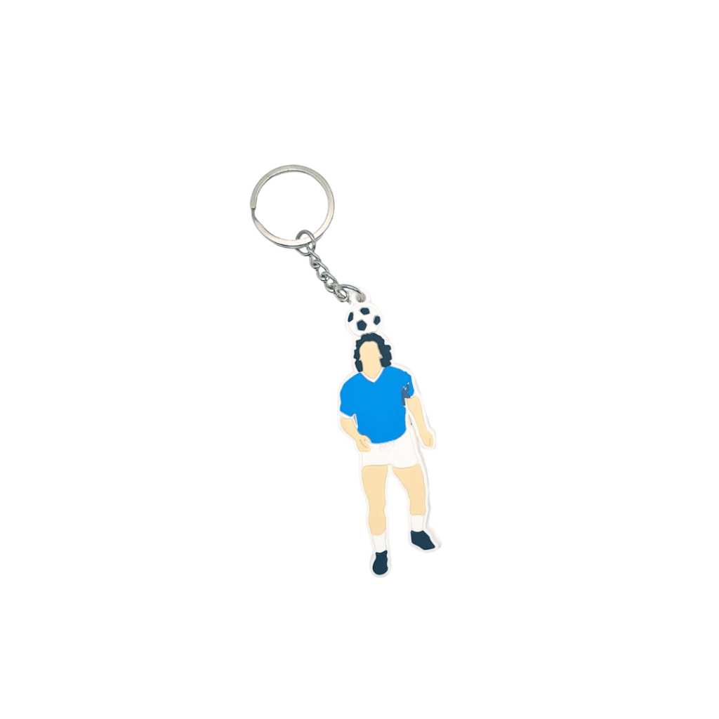 Portachiavi forma Diego D10 maglia Napoli 10 in rilievo