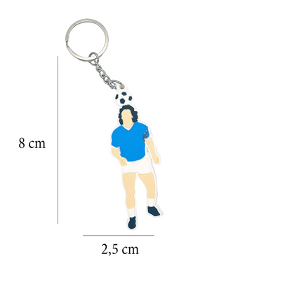 Portachiavi forma Diego D10 maglia Napoli 10 in rilievo