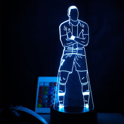 Football LED - Lampada 3D forma Mbappe con 7 colori e 5 modalità e telecomando incluso