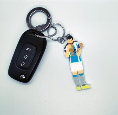 Portachiavi 8cm in gomma con forma Messi super rifinito mondiale 2022