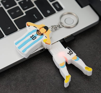 FOOTBALL USB Pendrive 3.0 da 32GB con forma Messi Argentina speciale Mondiale 22 alta velocità superspeed