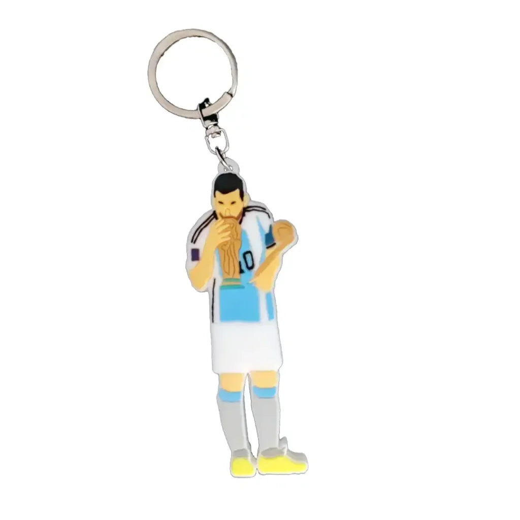 Portachiavi 8cm in gomma con forma Messi super rifinito mondiale 2022