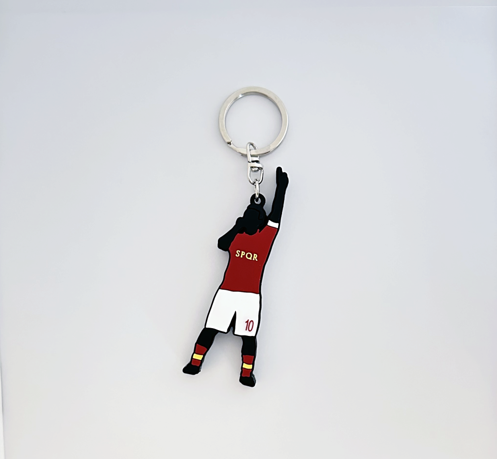 Portachiavi Totti Capitano maglia roma 8cm in gomma super rifinito regalo tifosi roma