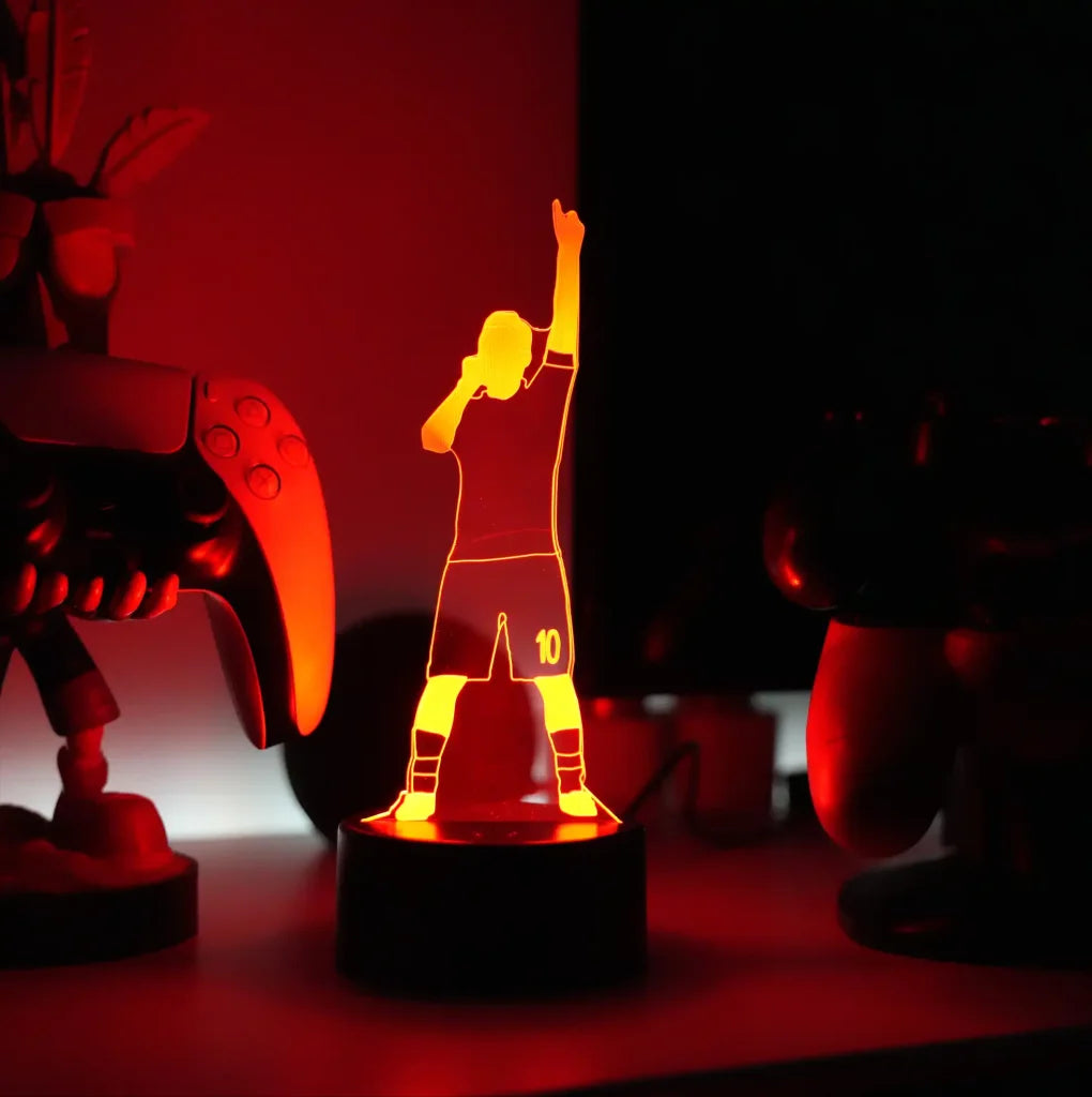 Football LED - Lampada 3D forma Totti con 7 colori , 5 modalità e telecomando incluso