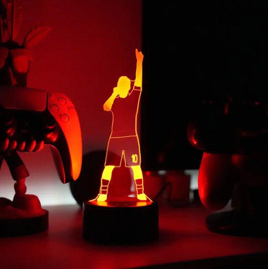 Football LED - Lampada 3D forma Totti con 7 colori , 5 modalità e telecomando incluso