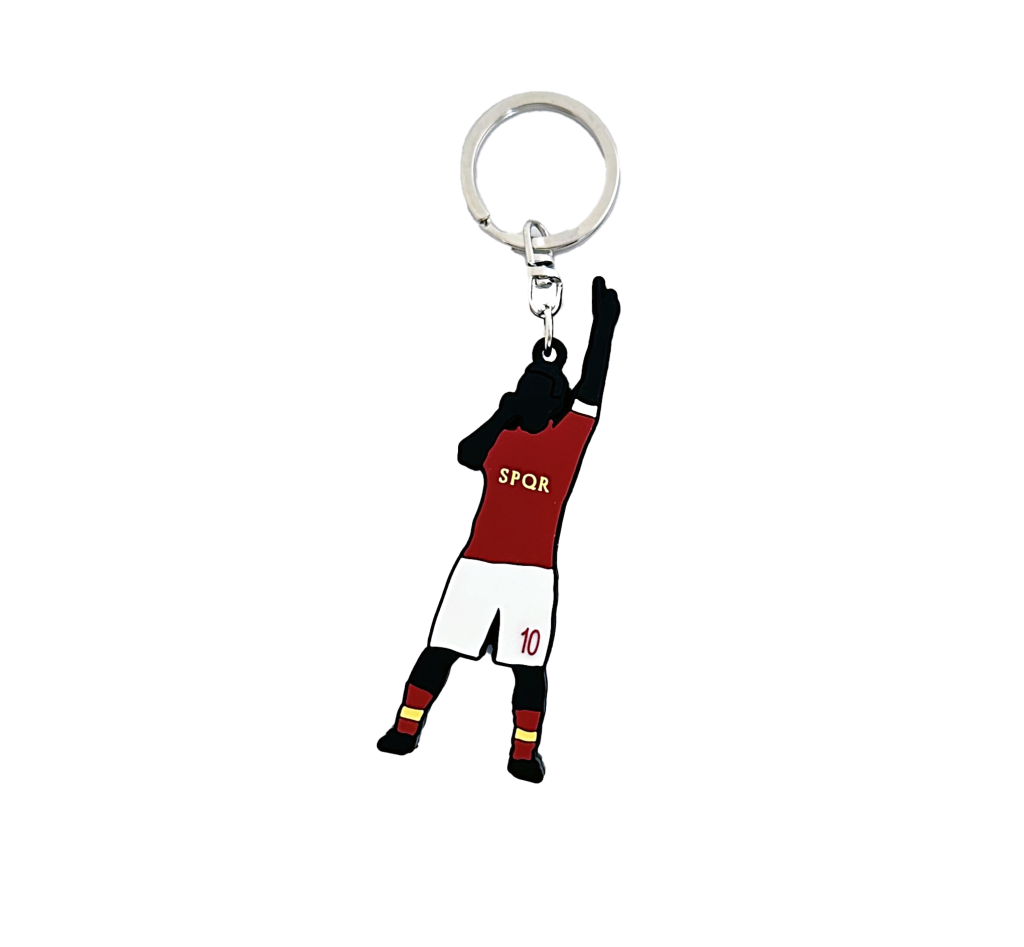 Portachiavi Totti Capitano maglia roma 8cm in gomma super rifinito regalo tifosi roma